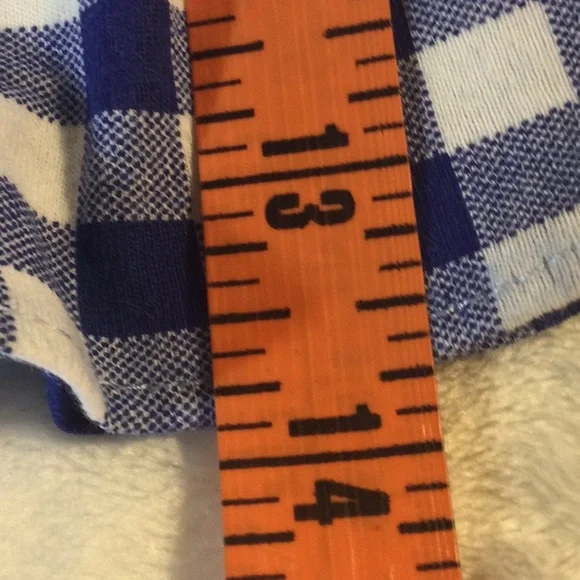 ZARA  🌼 Girls Blue & White Plaid checkered Top w/ Ruffle Layered Detail size 8 - Picture 6 of 7